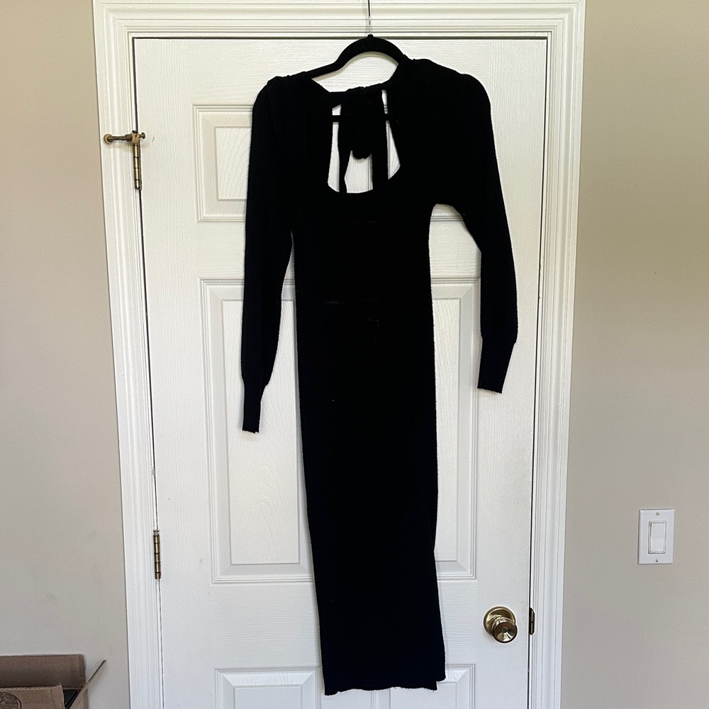 House of Harlow Black Long Sleeve Knit Dress